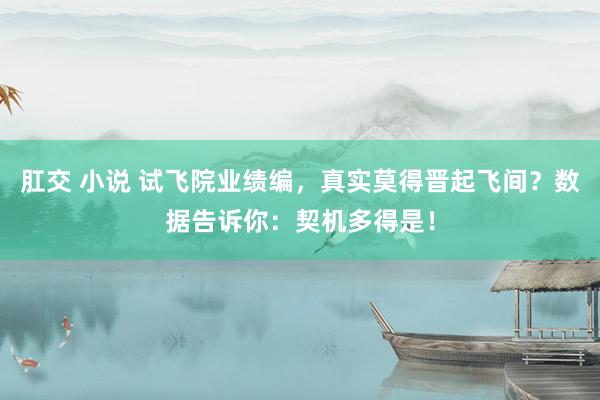 肛交 小说 试飞院业绩编，真实莫得晋起飞间？数据告诉你：契机多得是！