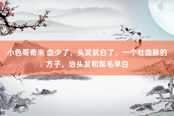 小色哥奇米 血少了，头发就白了，一个壮血脉的方子，治头发和髯毛早白
